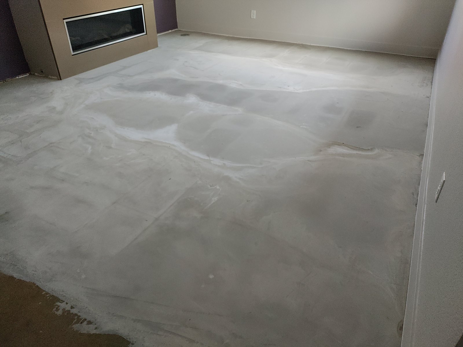 Before &mdash; raw concrete slab