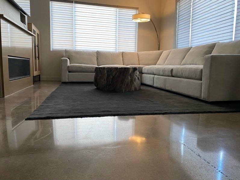 Polished concrete in residential living room — Colorado